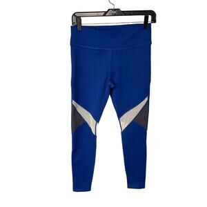 Fabletics royal blue gray mesh stretch legging pants women's size small